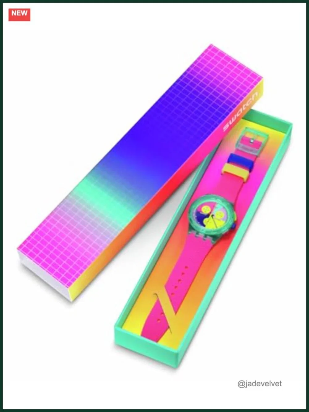 Swatch Neon Flash Arrow Chrono 42mm Unisex Watch Quartz Glow